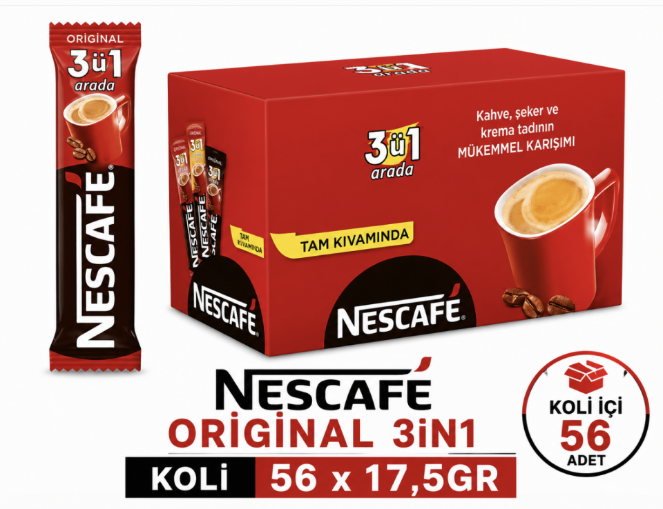 NESCAFE ORİGİNAL 3İN1 KOLİ 56*17,5GR