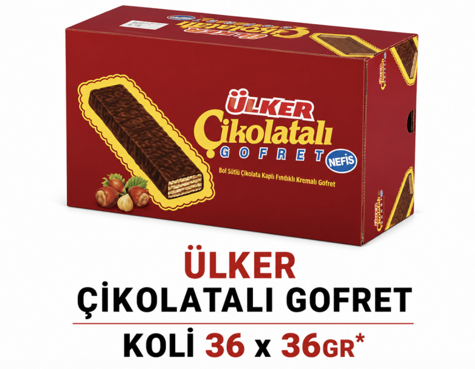 ÜLKER ÇİKOLATALI GOFRET KOLİ 36*36GR*