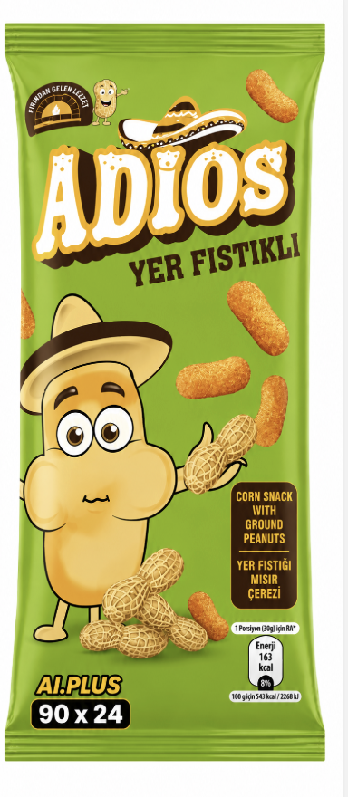 ADİOS FISTIK MISIR ÇEREZİ AI.PLUS 90X24